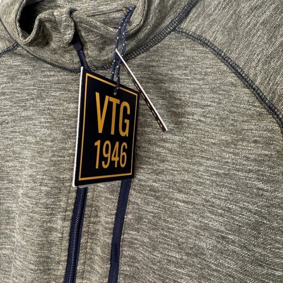 Vintage 1946 Mens 1/4 Zip Knit Sweater XL Moss Green Heather Nordstrom NWT - Picture 3 of 5